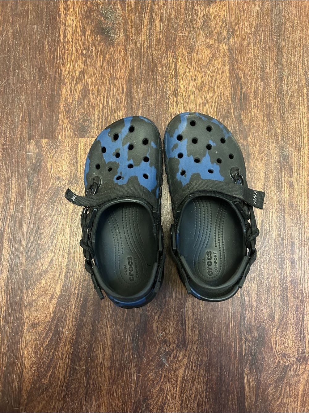 Unisex Post Malone Crocs camo blue and black